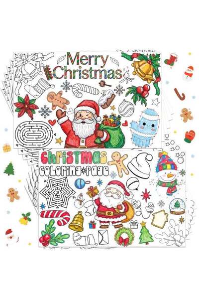 Generic 20pcs Christmas Coloring Placemats for Christmas Party Decorations Su...