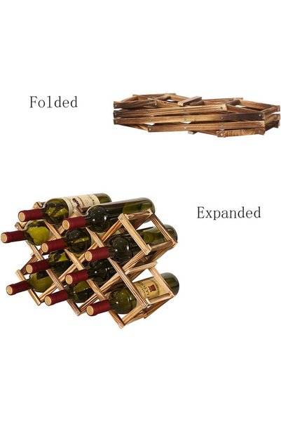 Generic Solid Wood Rack Home Creative Folding Bottle Holder Simple Rugged 10 ...