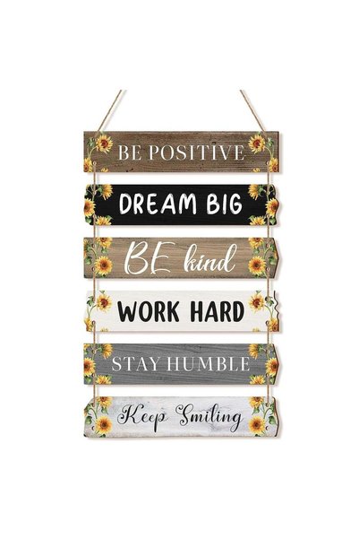 Generic ARS® 6 Pcs Rustic Wall Hanging Plaque Sign - Inspirational Quotes Dec...