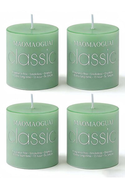 Generic 4 Pack Green Tea Scented Candles, Smokeless Dripless Pillar Candles, ...