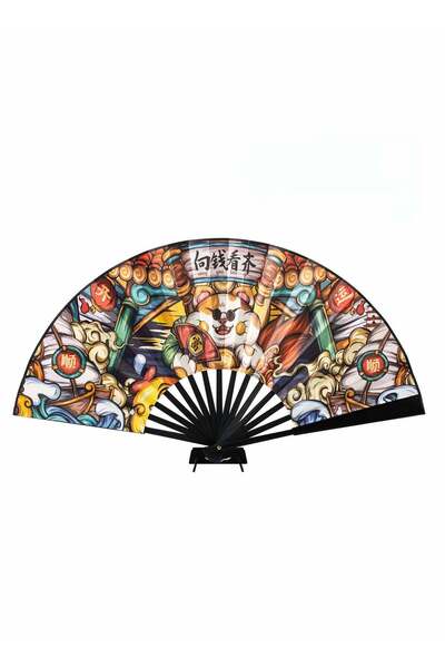 Generic 13" Large Folding Hand Rave Fan for Women/Men, Chinese Kung Fu Tai Ch...