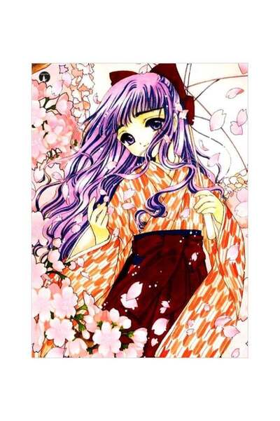 Generic Anime Girl Themed Metallic Plate Red/Pink/Purple 20x15cm