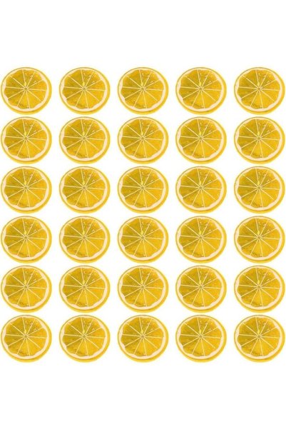 Generic 30 Pcs Fake Lemon Slices, Limes Artificial Simulation Lemon Block, De...