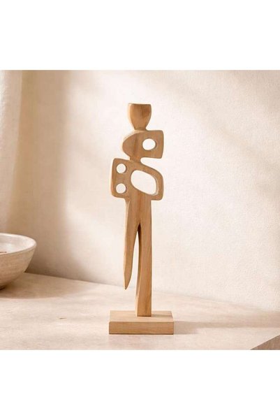 Generic Fia Teakwood Abstract Decor Accent 10x12x42cm - Natural - 112ATO9901261