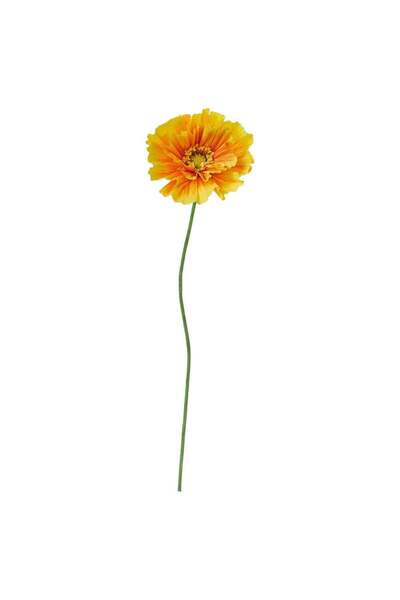 Generic Artificial Poppy Flower, Paper Petals with Steel Stem, Orange, 40 cm