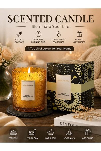 Generic Scented Candles Gift Set, Natural Soy Wax Aromatherapy Jar Candle, Lu...