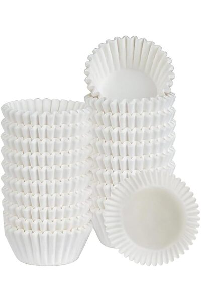 Caperci 300pcs Mini Cupcake Liners for Baking - White Greaseproof Paper Muffi...