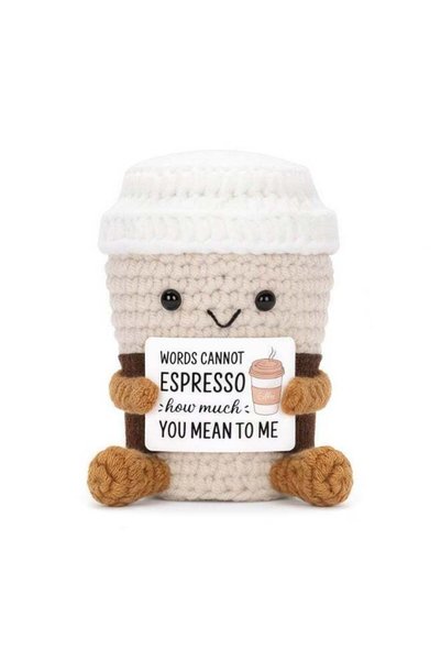 Generic Positive Pocket Coffee Doll, Emotional Support Crochet Coffees Funny ...