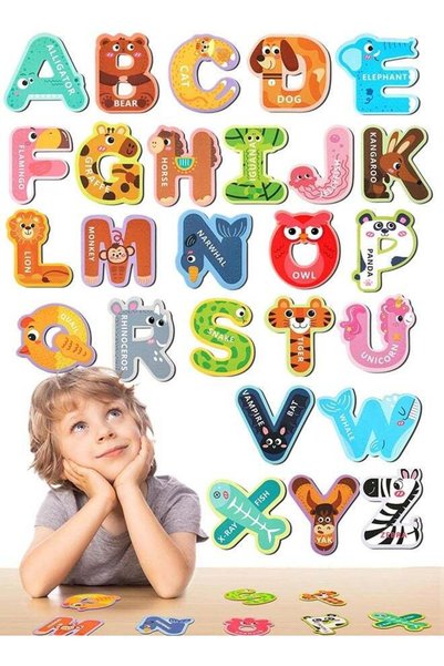 Generic Magnetic Alphabet Letters for Kids, Large Animal Design Fridge Magnet...
