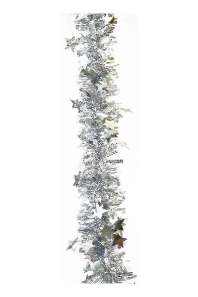 Generic Tinsel Garland With Stars Silver 200x9cm