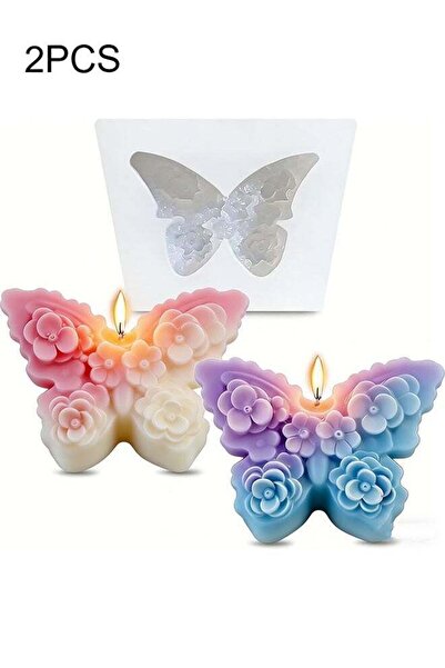 Generic 2 Pieces - 3D Butterfly Silicone Molds for Making Candles, Resin Colu...