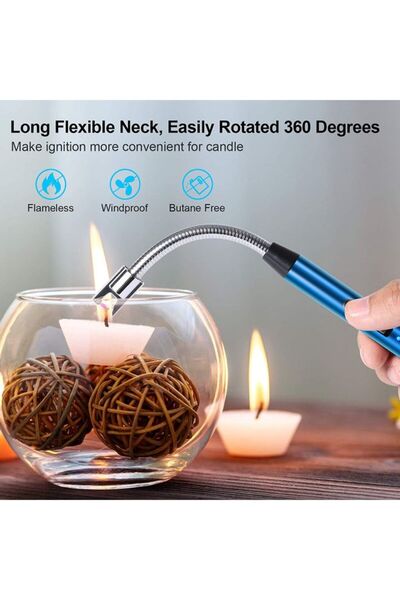 Generic 360 Degree Windproof Flameless Flexible Neck Long USB Type-C Recharge...