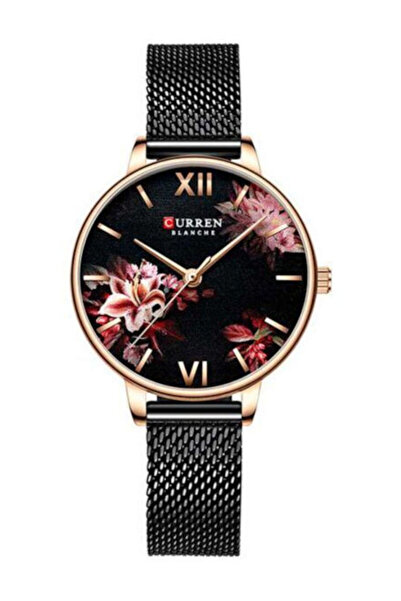Curren Γυναικείο ρολόι 39mm με μπαταρία και μαύρο ατσάλινο μπρασελέ