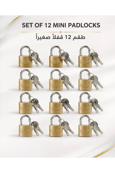 GENERIK مجموعة من 12 قفل صغير مع مفاتيح - أقفال صغيرة متعددة الأغراض وصغيرة ا...