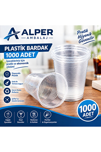Plastik Bardak Şeffaf 1000 adet