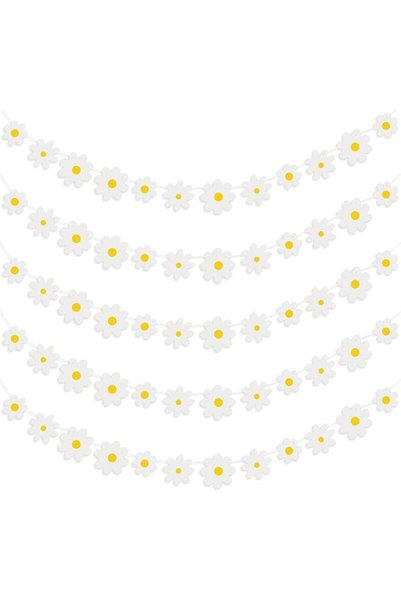 NALACAL 5 Pack Daisy Boho Party Decorations, Daisy Banner Garland with Groovy...