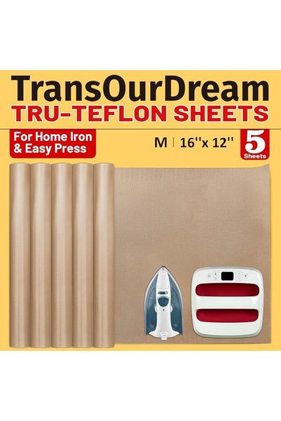TransOurDream 5 قطع من صفائح التيفلون PTFE مقاس M 16 × 12 بوصة لحماية الملابس...