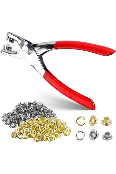 GENERAL 801PCS Grommet Tools Kit, 1/4 inch 400PCS Eyelets, 400PCS Washer, Por...