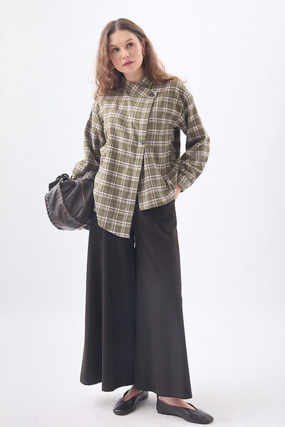 ZÜLAYS Plaid Shirt Khaki