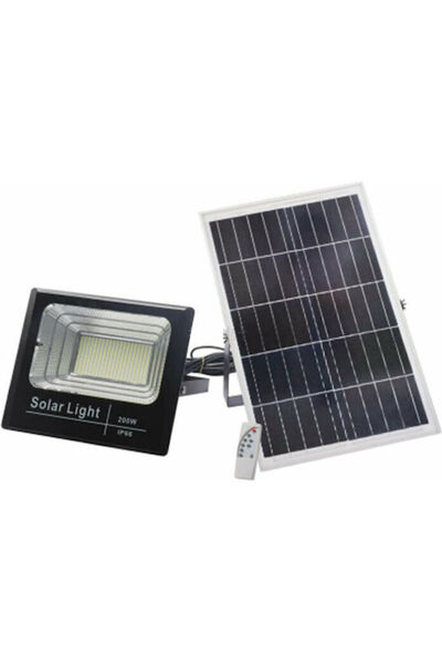 Jortan Αδιάβροχος Ηλιακός Προβολέας LED 200W Ψυχρό Λευκό 6500K με Φωτοκύτταρο...