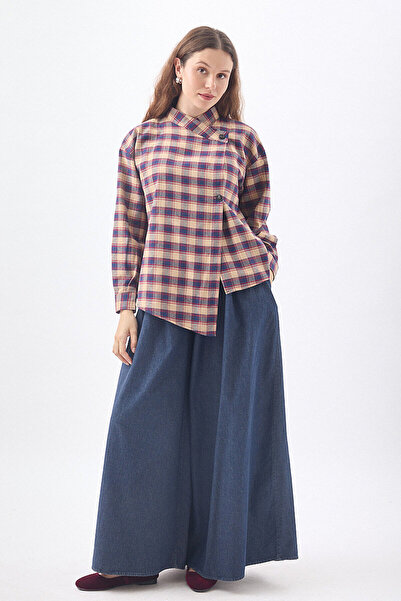 ZÜLAYS Plaid Shirt Beige