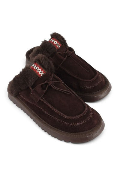 luuq shoes Γυναικείες παντόφλες MEGY από γνήσιο δέρμα σουέντ με λεπτομέρεια α...