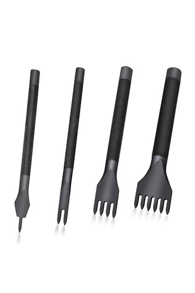 GENERAL 4 Pcs Leather Prong Punch Tool Set Leather Craft Tool Hole Punches 1/...