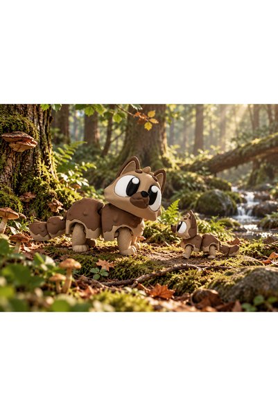 WOBBI MAX Alman Kurdu Hareketli Oyuncak – 1 Adet – 12 cm 3D Baskı