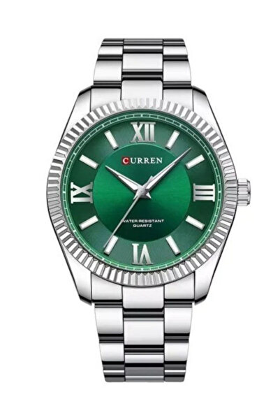 Curren Ανδρικό Ρολόι 42mm με Μπαταρία και Μπρασελέ από Ανοξείδωτο Ατσάλι Ασημ...