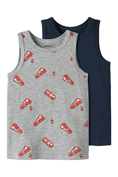 name ıt NKMTANK TOP 2P Γκρι Πυροσβεστικό Σετ Παιδικών Φανελών