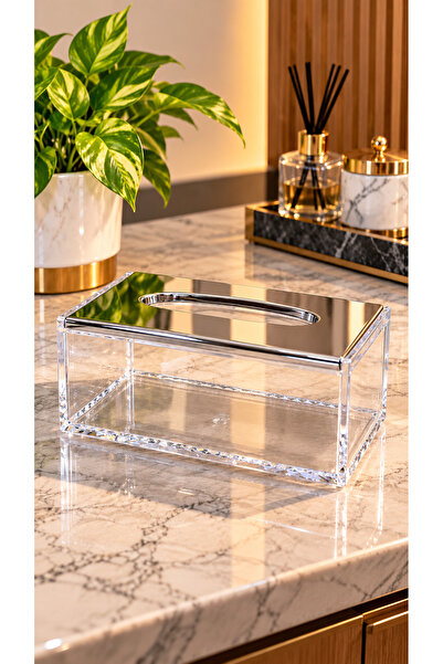 ABAREEK Luxury Acrylic Tissue Box Elegant Modern Design Combining Transparent...