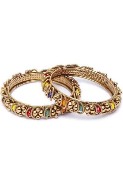 Shining Diva Fashion Latest Antique Multicolor Set of 2 Bangles for Women and...