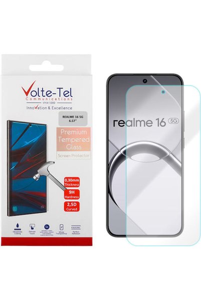 Volte-Tel Σκληρυμένο Γυαλί Realme 16 5g 6.57 ιντσών 9H 0.30 χιλιοστά 2.5D Πλή...