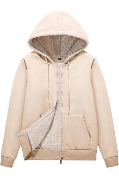 Flygo Women Winter Hoodies Zip Up Fleece Sherpa Lined Warm Sweatshirts Jacket