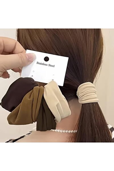 GENERAL 8pcs Neutral Soft Fabric Hair Ties, No Crease Elastic Hair Scrunchies...