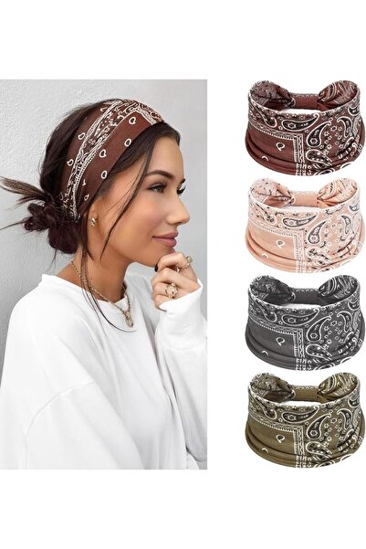 GENERAL Women's Hair Bands, Pack of 4, Soft Headband & Wide Elastane Hair Ban...