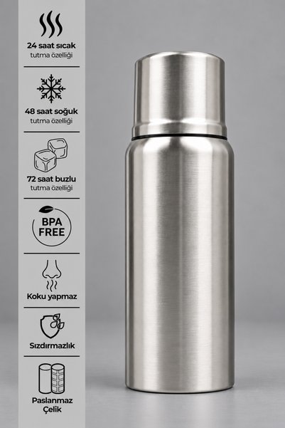 Decopat 750 ML Kahve Çay Mama Kamp Termosu Paslanmaz Çelik Sızdırmaz 24 Saat ...
