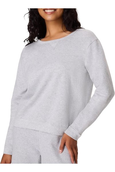 HANES Women's Ecosmart V-Notch Crewneck Sweatshirt, Fleece Pullover Sweatshir...