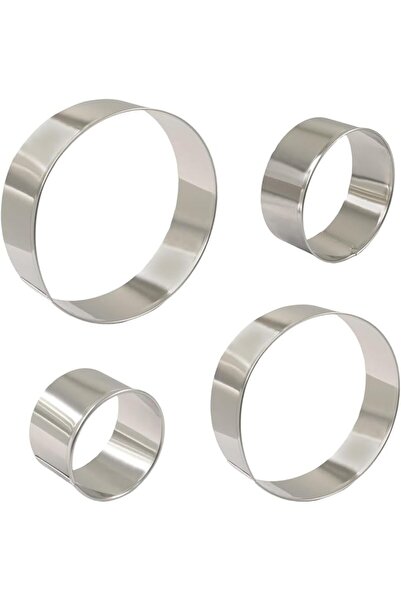 GENERAL Circle Round Biscuit Cookie Cutter Set, 4 Pcs Stainless Steel Round C...