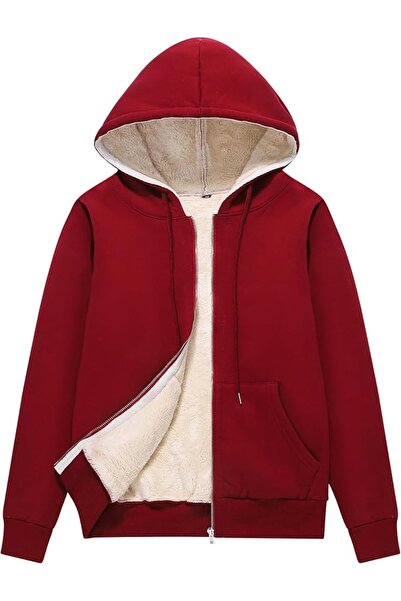 Flygo Women Winter Hoodies Zip Up Fleece Sherpa Lined Warm Sweatshirts Jacket