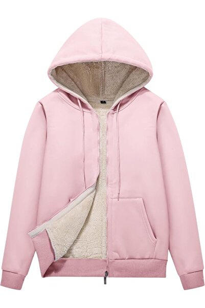 Flygo Women Winter Hoodies Zip Up Fleece Sherpa Lined Warm Sweatshirts Jacket