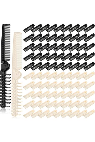 HESTYA 200 Pcs Foldable Combs in Bulk Individually Wrapped, Double Sided Trav...