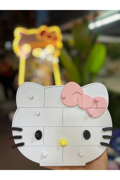 Hello Kitty Çok Çekmeceli Masaüstü Organizer - Takı ve Makyaj Düzenleyici Kutusu