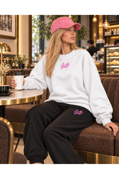 JAWÜ FASHION Swp Printed Cotton Oversize Hooded Sweet-Sweatpants Set