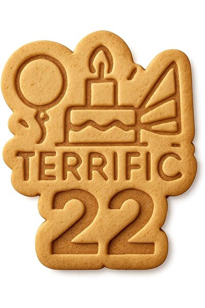 Generic Geometric Terrific 22 Cookie Cutter & Stamp, Fondant & Clay - 3.3x4"