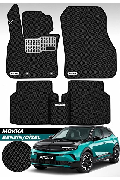 Opel Mokka Benzinli 2021 ve Sonrası Uyumlu Hücreli Premium Eva Paspas Seti Paspas Takımı Siyah