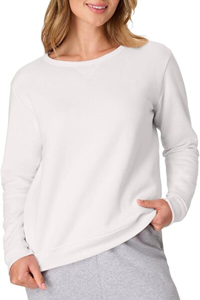 HANES Women's Ecosmart V-Notch Crewneck Sweatshirt, Fleece Pullover Sweatshir...