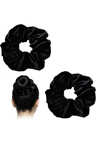 GENERAL 2 Pcs Hair Scrunchies for Women,Velvet Scrunchies,Black Hair Bands,La...