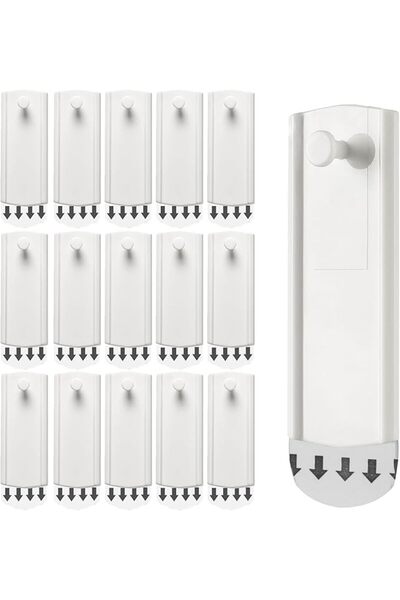GENERAL Pack of 16 Adhesive Hooks Picture Hanging, Robust and Easy to Use, Se...