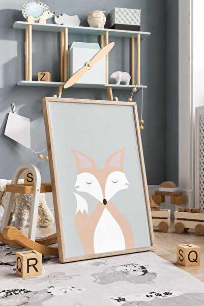 KEYFHOME Sleeping Fox Πλαίσιο MDF Πίνακας Αφίσα Διακόσμηση Τοίχου Παιδικού Δω...